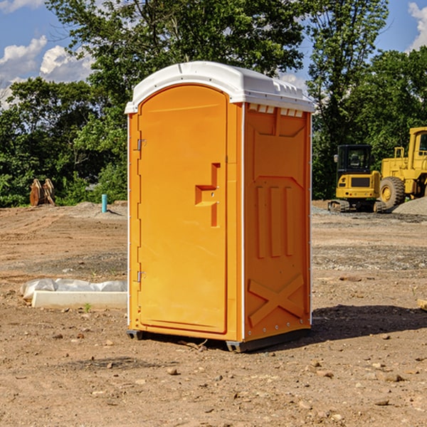 how often are the portable restrooms cleaned and serviced during a rental period in Athalia Ohio